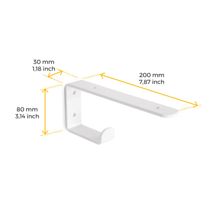 Emuca Set di supporti per mensole in legno Shelf con gancio integrato, Acciaio, Verniciato bianco