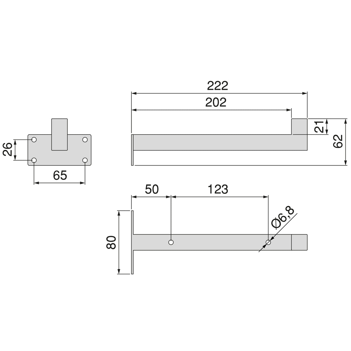 Set di supporti per mensole in legno Shelf dritto con tubo quadro