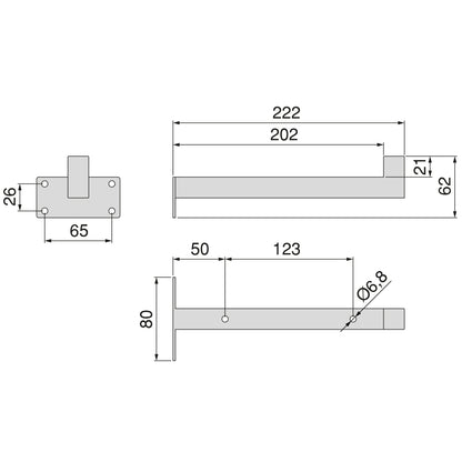 Emuca Set di supporti per mensole in legno Shelf dritto con tubo quadro, Acciaio, Verniciato nero