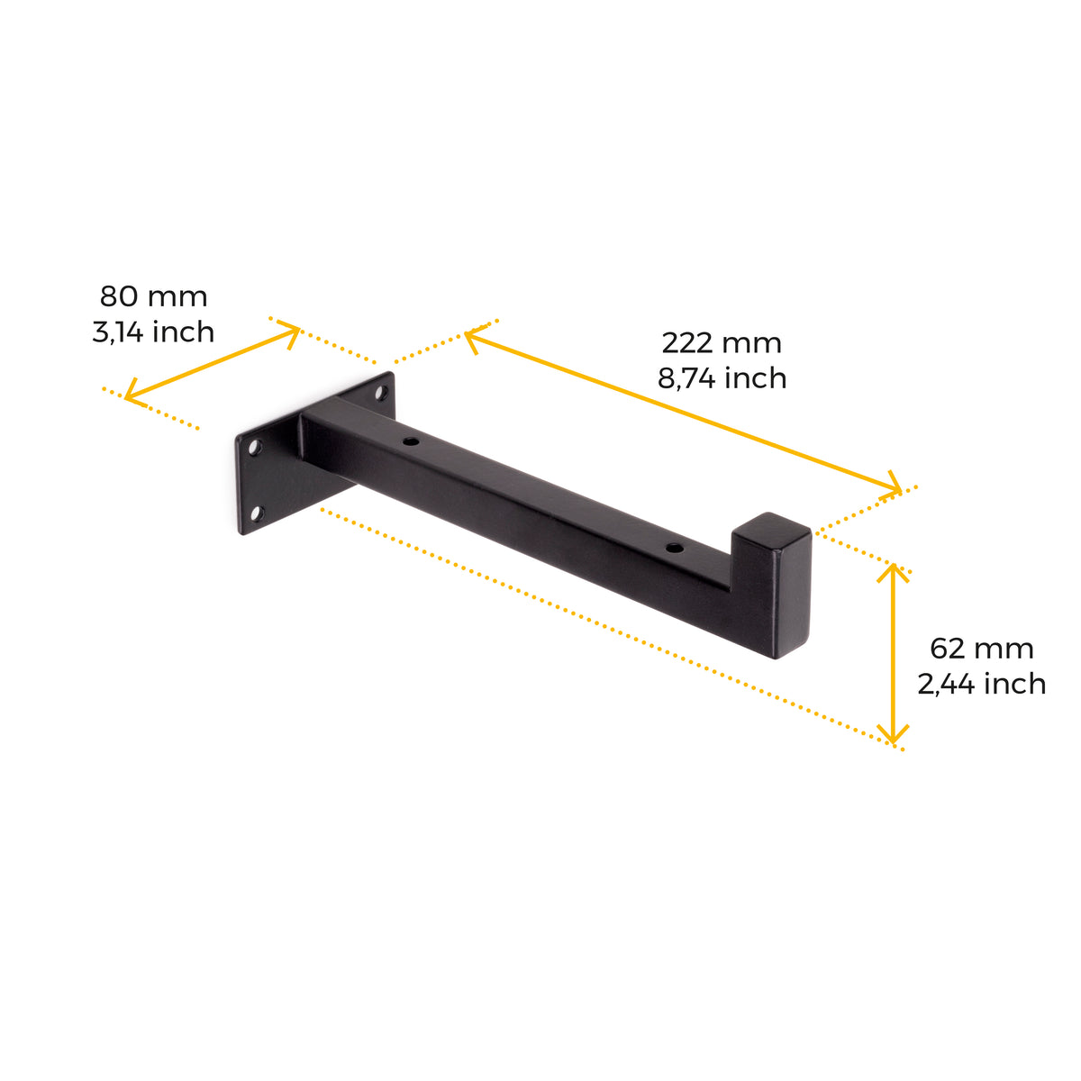 Set di supporti per mensole in legno Shelf dritto con tubo quadro