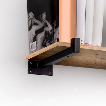 Set di supporti per mensole in legno Shelf dritto con tubo quadro