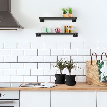 Set di supporti per mensole in legno Shelf dritto con tubo quadro