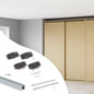 Sistema Flow 2 in formato kit per armadio a 2 ante scorrevoli in legno supportate con chiusura ammortizzata