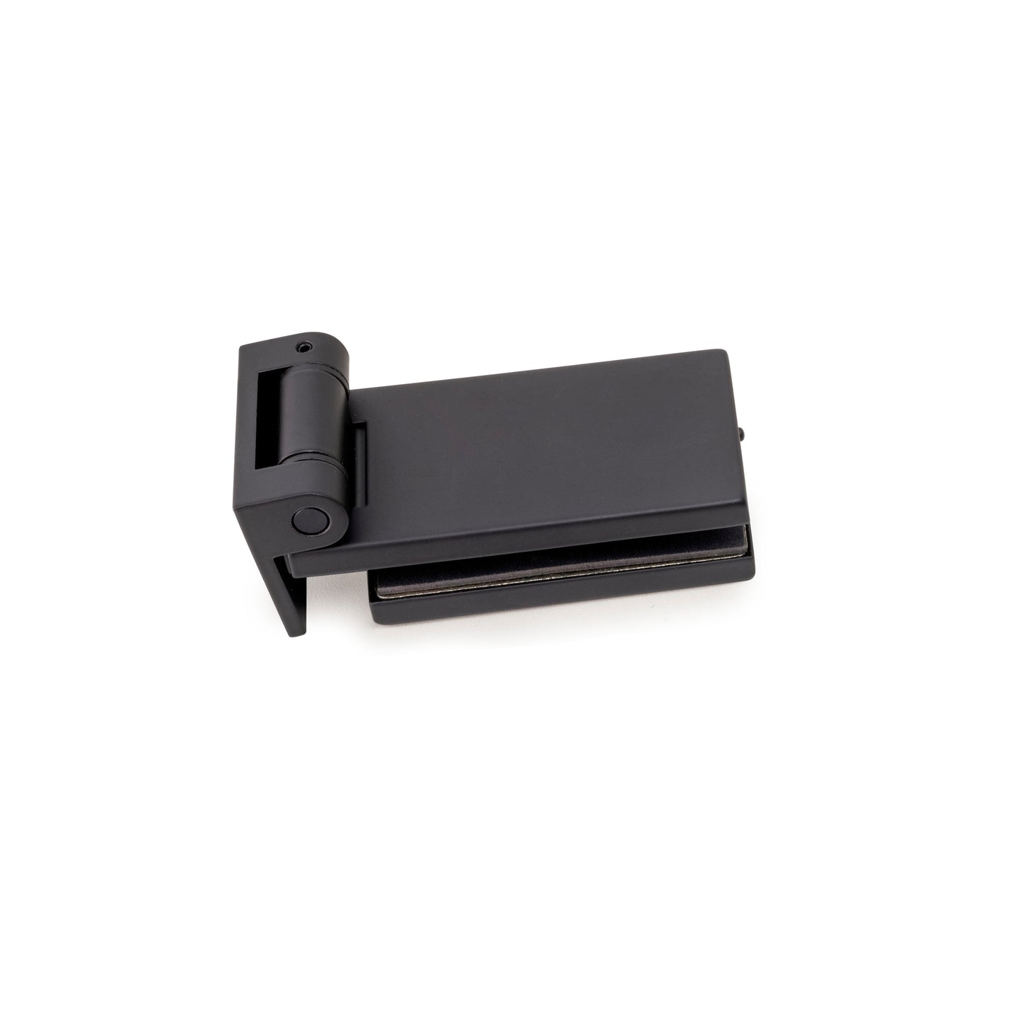 Emuca Cerniera per anta in vetro, cerniera orizzontale con forcella da 40 mm, per anta da 8-12 mm, alluminio e acciaio, verniciato nero
