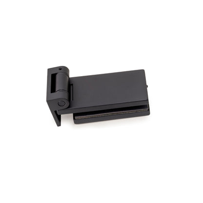 Emuca Cerniera per anta in vetro, cerniera orizzontale con forcella da 40 mm, per anta da 8-12 mm, alluminio e acciaio, verniciato nero