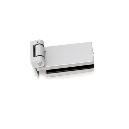 Emuca Cerniera per anta in vetro, cerniera orizzontale con forcella da 40 mm, per anta da 8-12 mm, alluminio e acciaio, grigio metallizzato