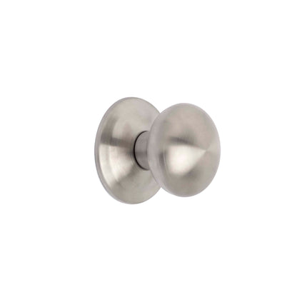 Emuca  Pomello rotondo per porte esterne di ingresso, Modello Bowler, Maniglia per porta d'ingresso Ø70mm, Acciaio inox, Nichel satinato