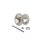Emuca  Pomello rotondo per porte esterne di ingresso, Modello Bowler, Maniglia per porta d'ingresso Ø70mm, Acciaio inox, Nichel satinato