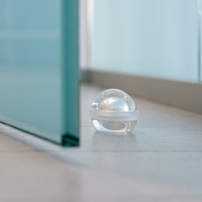 Set di 6 tappi adesivi semisferici per porte, fissaggio a pavimento, plastica, trasparente