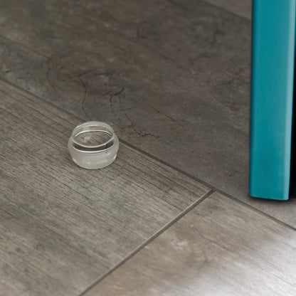 Emuca Set di 6 tappi adesivi cilindrici per porte, fissaggio a pavimento, plastica, trasparente