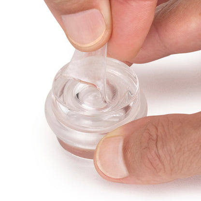 Set di 6 tappi adesivi cilindrici per porte, fissaggio a pavimento, plastica, trasparente