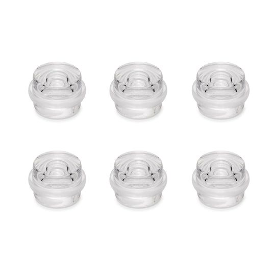 Set di 6 tappi adesivi cilindrici per porte, fissaggio a pavimento, plastica, trasparente
