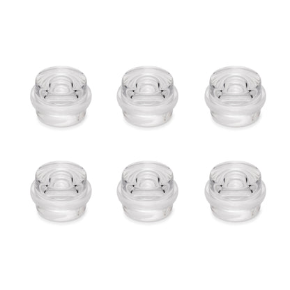 Emuca Set di 6 tappi adesivi cilindrici per porte, fissaggio a pavimento, plastica, trasparente