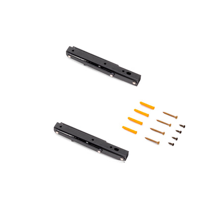 Emuca Set di supporti pieghevoli, lunghezza 203 mm, Acciaio, Verniciato nero