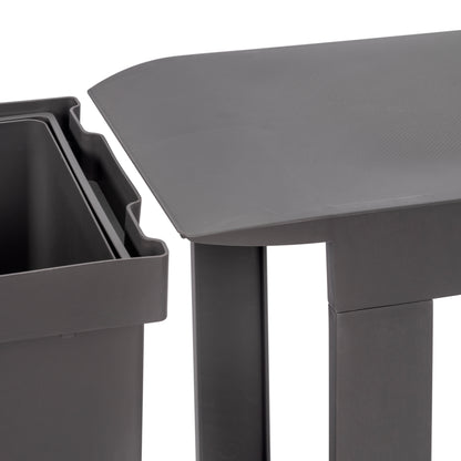 Emuca Pattumiere per raccolta differenziata per cucina, 2 x 14L, fissaggio inferiore, estrazione automatica, Acciaio e Tecnoplastica, Grigio antracite