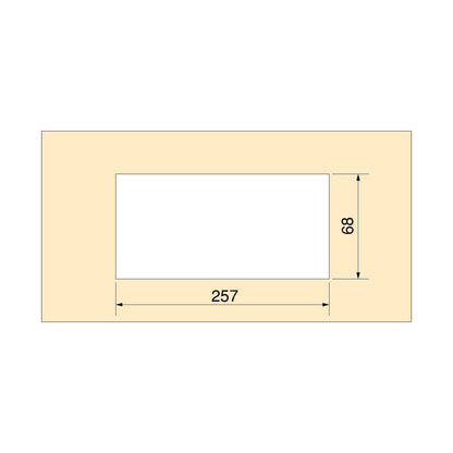 Passacavi da tavolo Emuca Quadrum, rettangolari, 269x80 mm, da incasso, Alluminio, Verniciato bianco