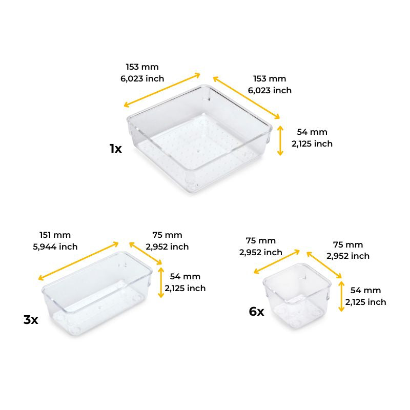 Kit di contenitori organizer Cube per cassetti