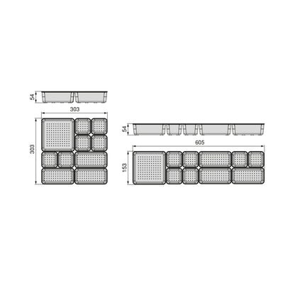 Emuca Kit di 10 contenitori organizer Cube per cassetti, Plastica, Trasparente