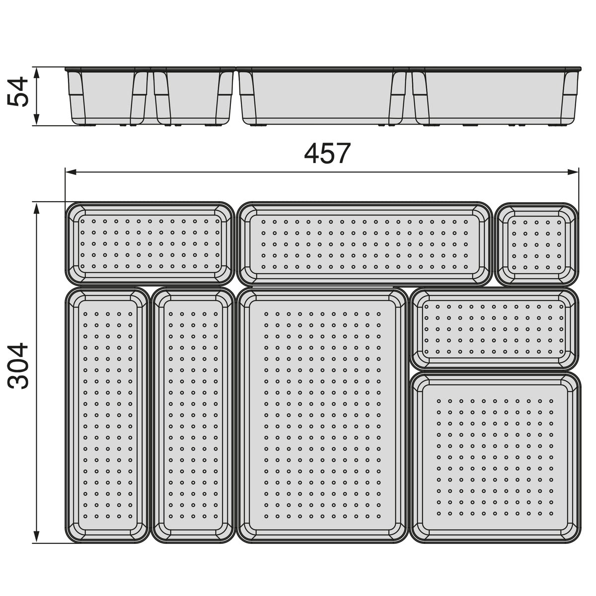Kit di contenitori organizer Cube per cassetti