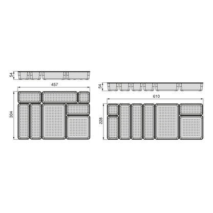 Emuca Kit di 8 contenitori organizer Cube per cassetti, Plastica, Trasparente