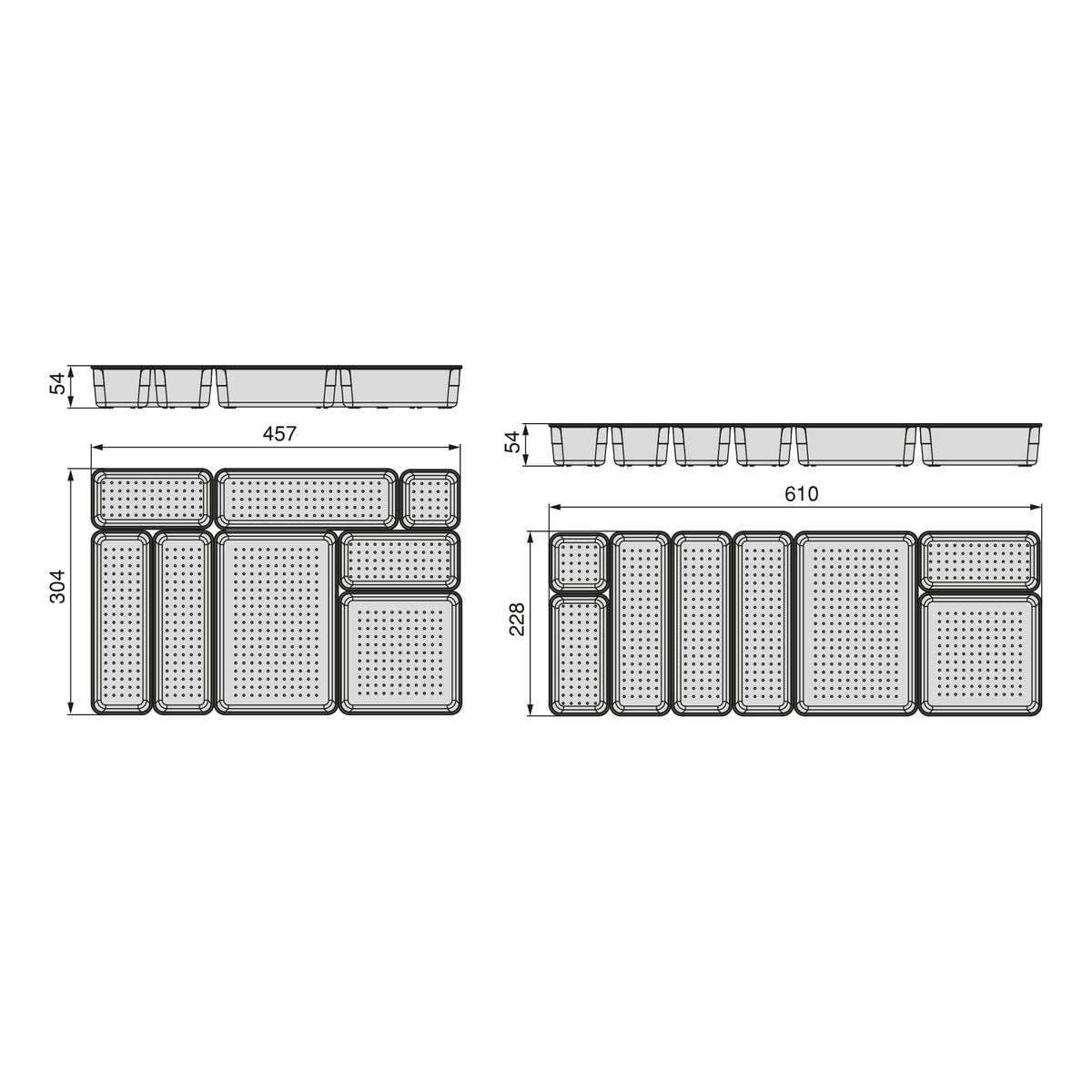 Kit di contenitori organizer Cube per cassetti