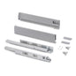 Emuca Cassetto esterno Vertex con regolazione 3D altezza 93mm, 40kg, profondità 400mm, Acciaio, Verniciato alluminio