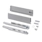 Emuca Cassetto esterno Vertex con regolazione 3D altezza 131mm, 40kg, profondità 500mm, Acciaio, Verniciato alluminio