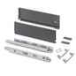 Emuca Cassetto esterno Vertex con regolazione 3D altezza 178mm, 60kg, profondità 500mm, Acciaio, Grigio antracite