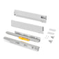Emuca Cassetto Vertex Push Sincro con regolazione 3D, altezza 93mm , 40kg, profondità 500mm, Acciaio, Verniciato bianco