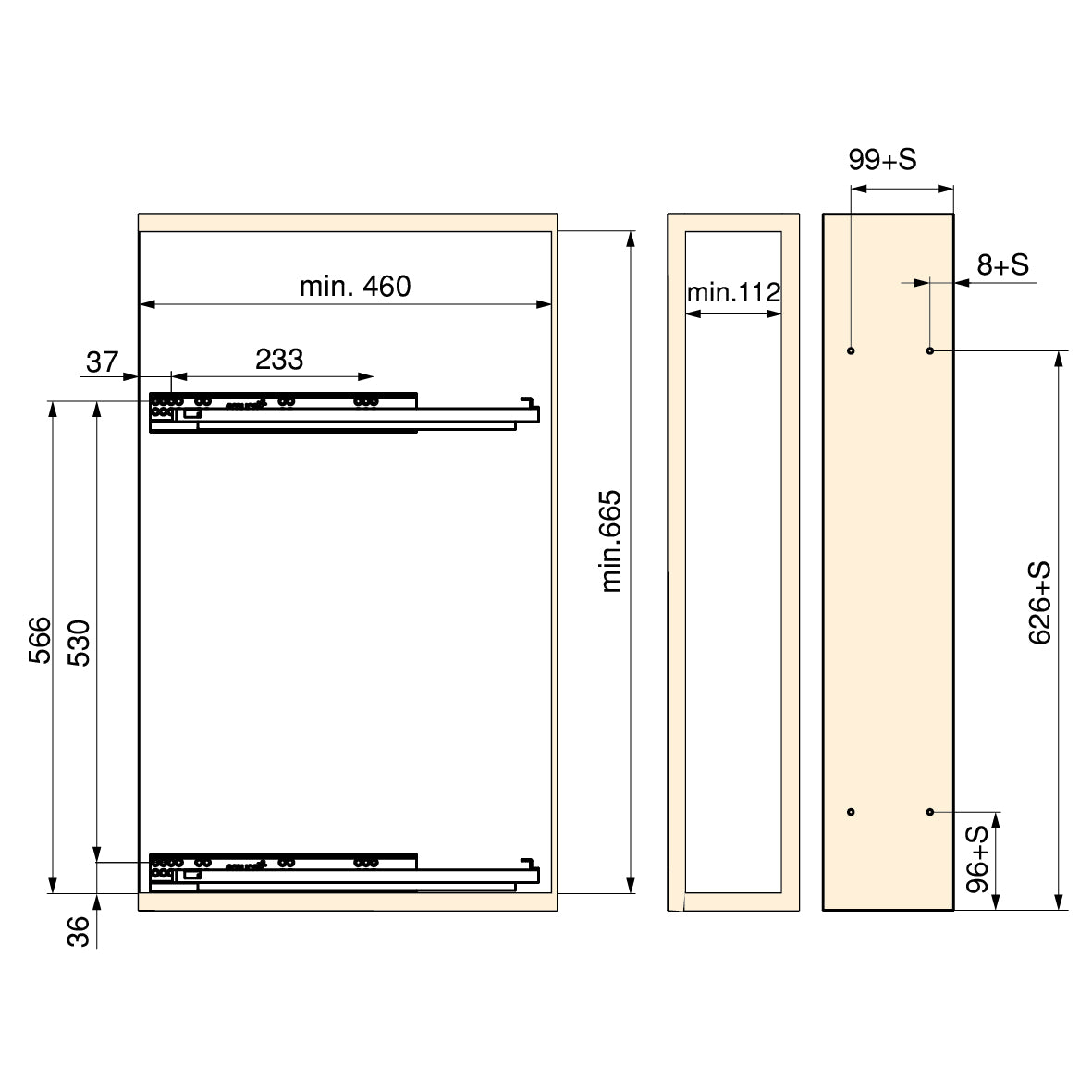 Portabottiglie estraibile SupraMax con chiusura soft