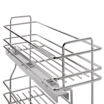 Emuca Portabottiglie estraibile SupraMax con chiusura soft, lato sinistro, 3 vassoi, unità 200 mm, Acciaio, Cromato lucido