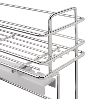 Emuca Portabottiglie estraibile SupraMax con chiusura soft, lato sinistro, 3 vassoi, unità 200 mm, Acciaio, Cromato lucido