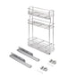 Emuca Portabottiglie estraibile SupraMax con chiusura soft, lato sinistro, 3 vassoi, unità 200 mm, Acciaio, Cromato lucido