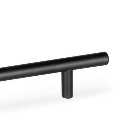 Emuca Lotto di 10 maniglie per mobili Orlando, L336mm, interasse 256mm, Acciaio, Verniciato nero