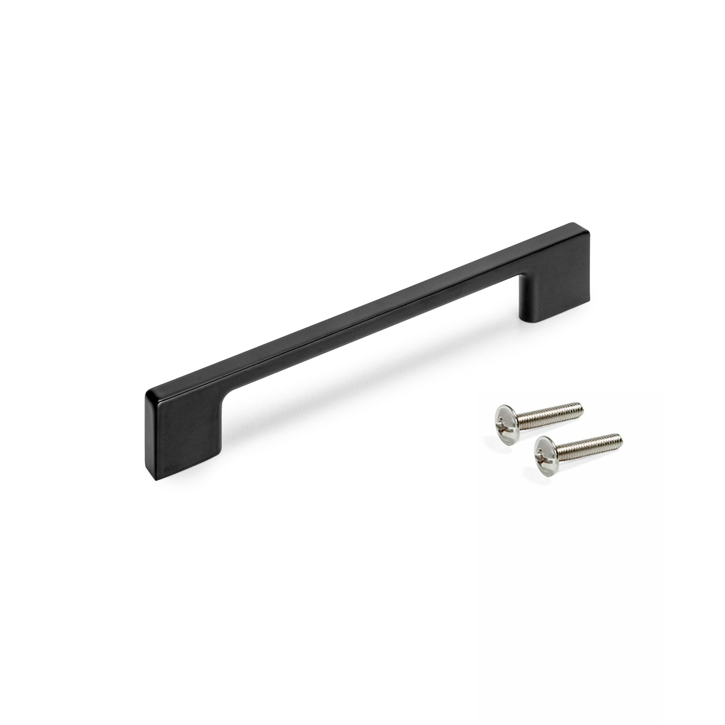 Emuca Lotto di 5 maniglie per mobili Paiporta, L160mm, interasse 128mm, Zama, Verniciato nero