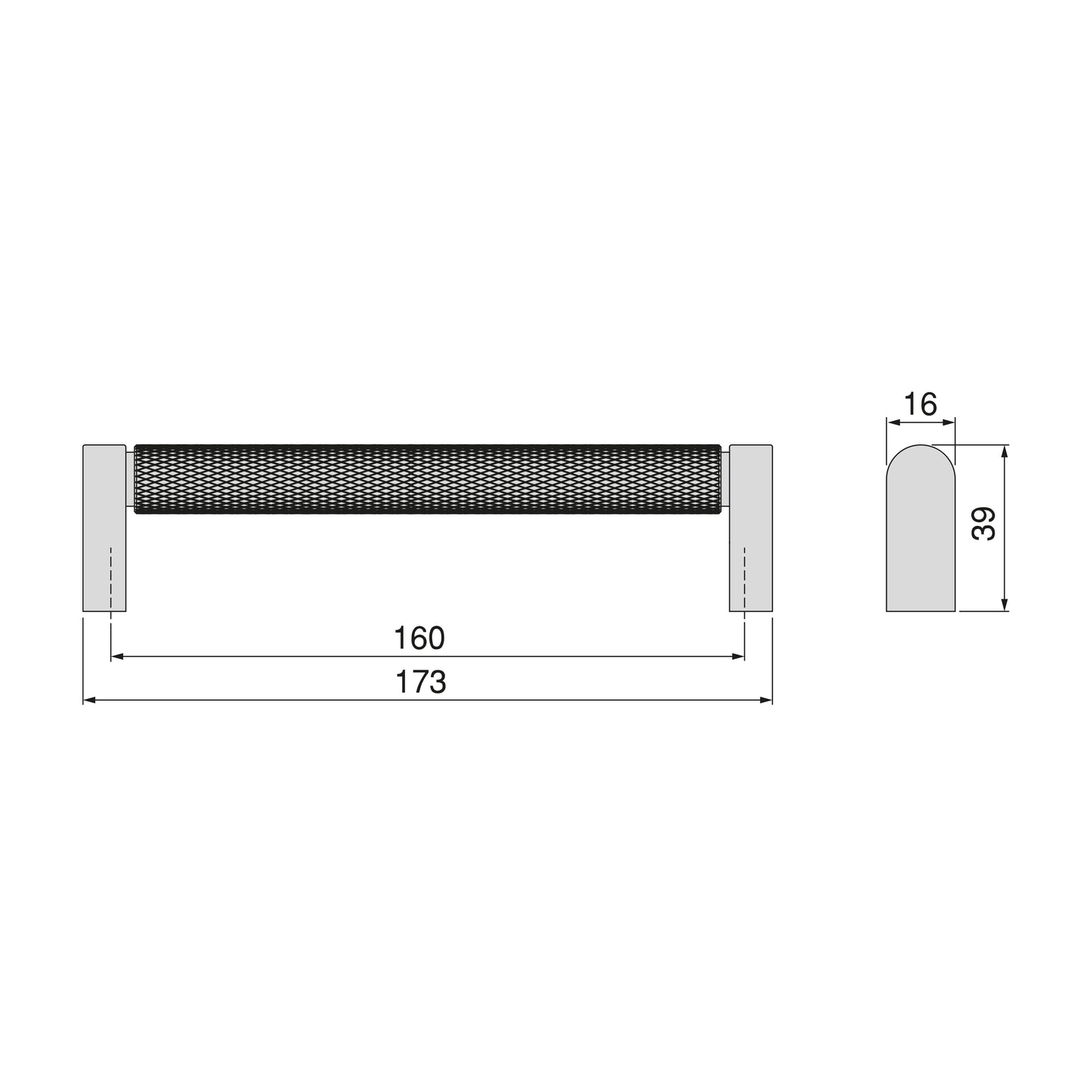 Emuca Lotto di 5 maniglie per mobili Bergen, L173mm, interasse 160mm, Alluminio, Verniciato oro