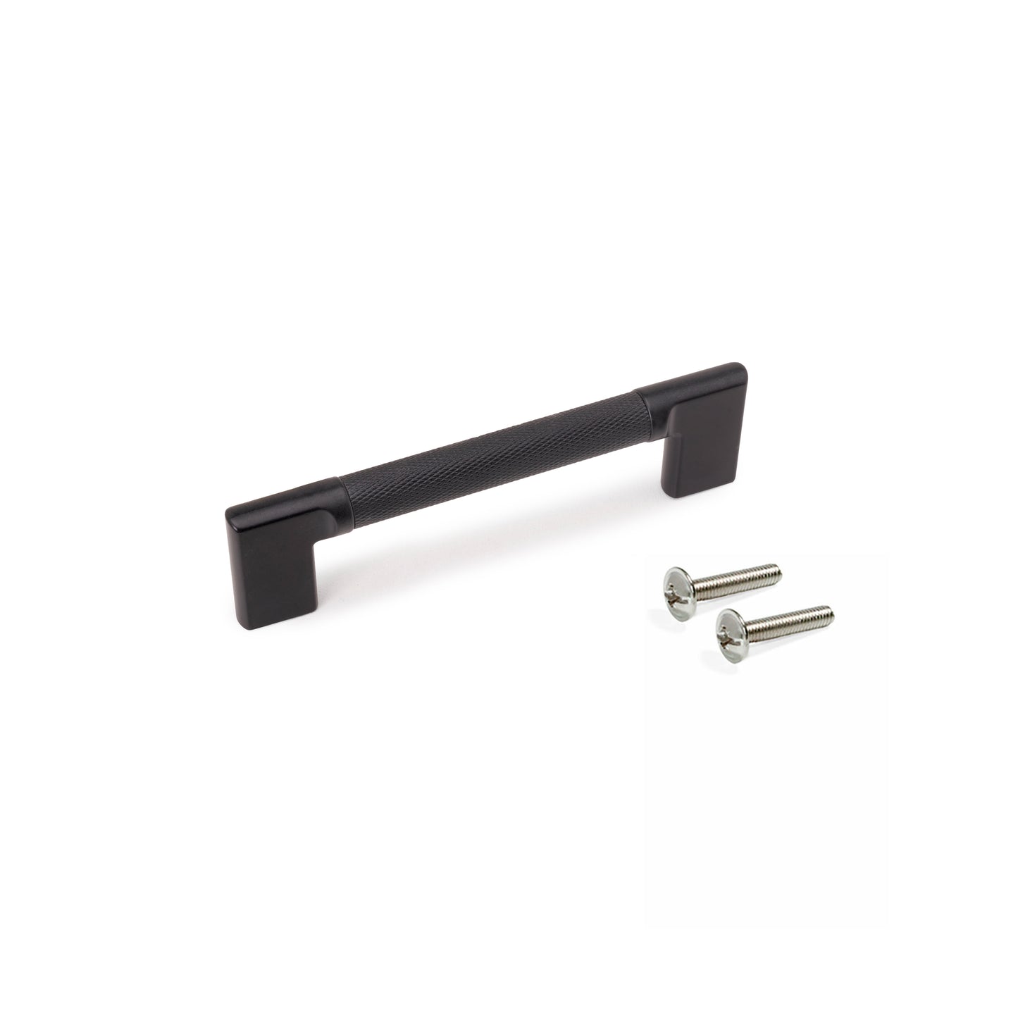 Emuca Lotto di 5 maniglie per mobili Sofia, L157mm, interasse 128mm, Alluminio, Verniciato nero