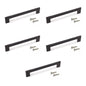 Emuca Lotto di 5 maniglie per mobili Sofia, L221mm, interasse 192mm, Alluminio, Verniciato nero