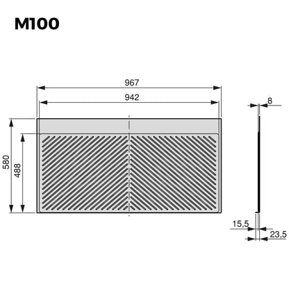Emuca Fondi sotto lavello Sink, M100, 967x580mm, spessore della tavola 16mm, tagliabile, Tecnoplastica, Grigio antracite