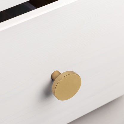 Emuca Lotto di 10 pomoli per mobili Uppsala, diametro 30mm, Alluminio, Oro