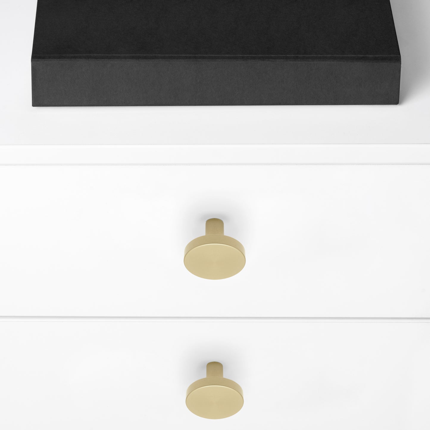 Emuca Lotto di 10 pomoli per mobili Uppsala, diametro 30mm, Alluminio, Oro