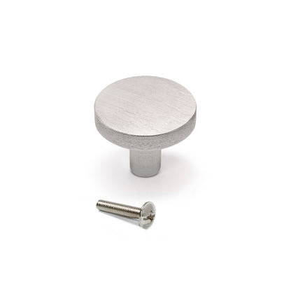 Emuca Lotto di 10 pomoli per mobili Uppsala, diametro 30mm, Alluminio, anodizzato inossidabile