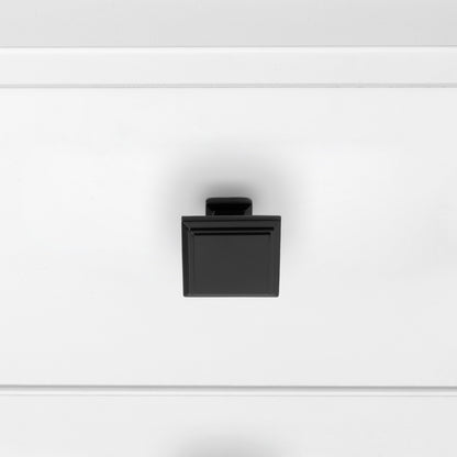 Emuca Lotto di 10 pomoli per mobili Ceuta, 31.5x31.5mm, Zama, Verniciato nero