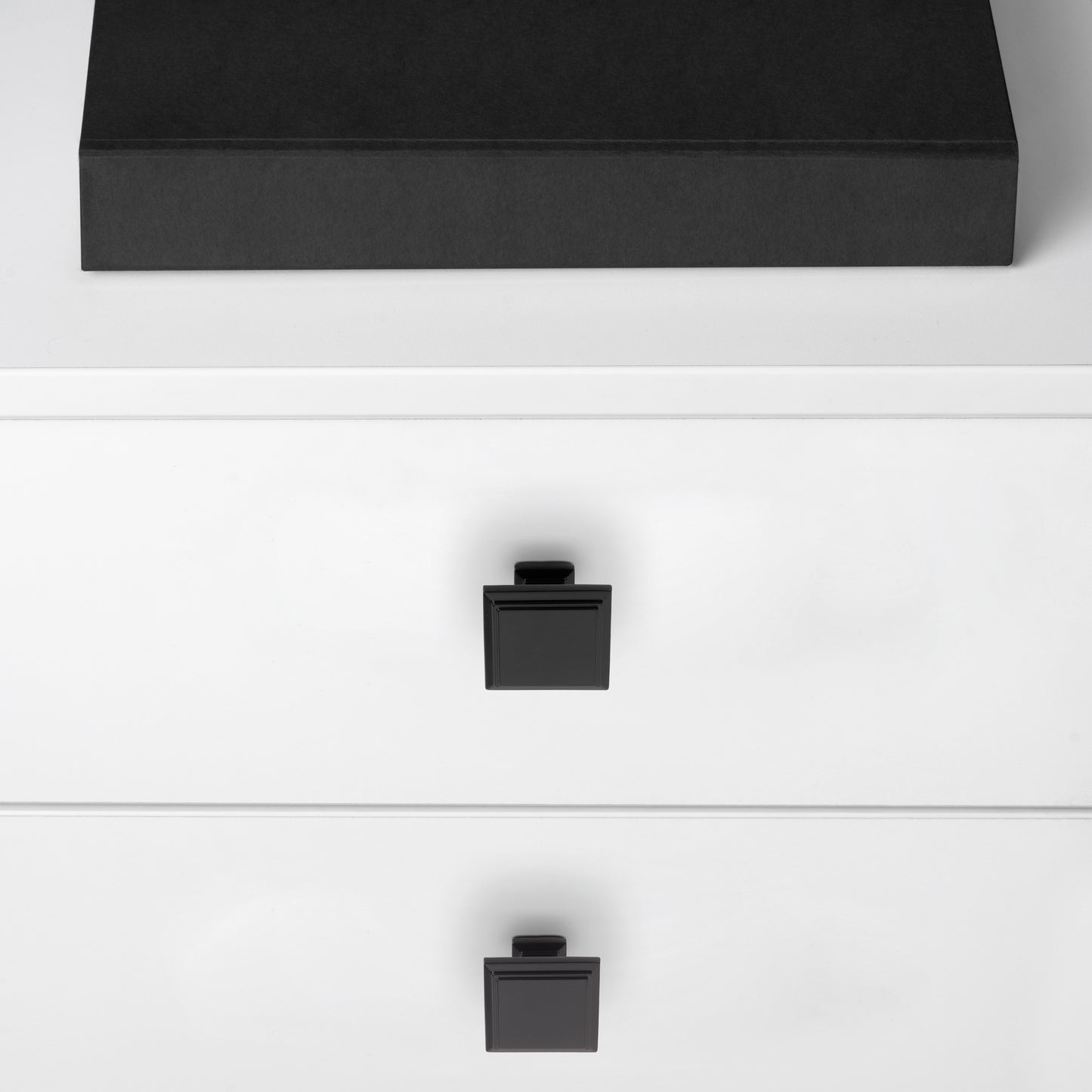 Emuca Lotto di 10 pomoli per mobili Ceuta, 31.5x31.5mm, Zama, Verniciato nero