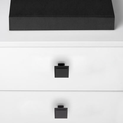 Emuca Lotto di 10 pomoli per mobili Ceuta, 31.5x31.5mm, Zama, Verniciato nero