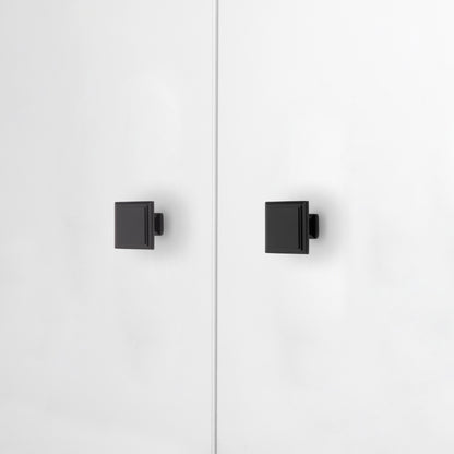Emuca Lotto di 10 pomoli per mobili Ceuta, 31.5x31.5mm, Zama, Verniciato nero