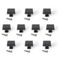 Emuca Lotto di 10 pomoli per mobili Ceuta, 31.5x31.5mm, Zama, Verniciato nero