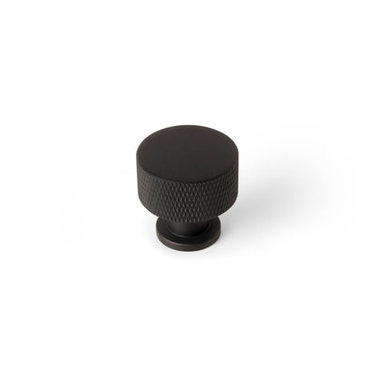 Emuca Lotto di 10 pomoli per mobili Argos, diametro 30mm, Alluminio, Verniciato nero