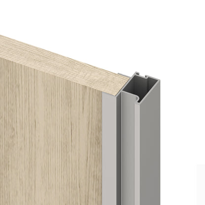Emuca Kit di ferramenta per armadio 2 ante e chiusura ammortizzata Placard 74, Modello Maniglia Sharp, spessore 19 mm, pannelli non inclusi, Anodizzato opaco
