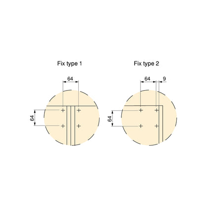 Emuca Kit di piedi regolabili Bone con base quadrata per mobili, altezza 100mm, regolabile 98-140mm, Tecnoplastica, Nera